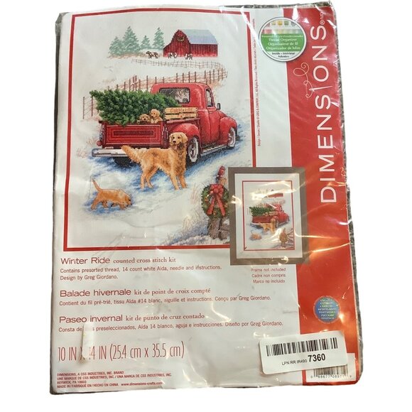 Dimensions Winter Ride Counted Cross Stitch Kit 10"x14" Design Greg Giordano - Picture 1 of 6